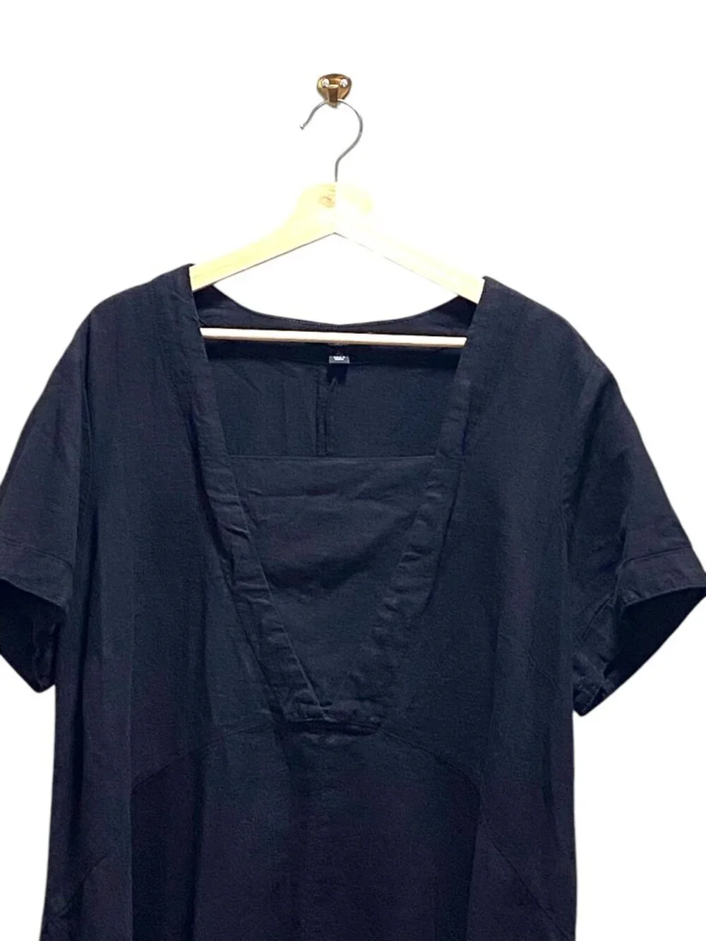 Ellos Linen Tunic Black Size L (18/20) Minimalist Spring Beach Coastal Vacation - Picture 6 of 13